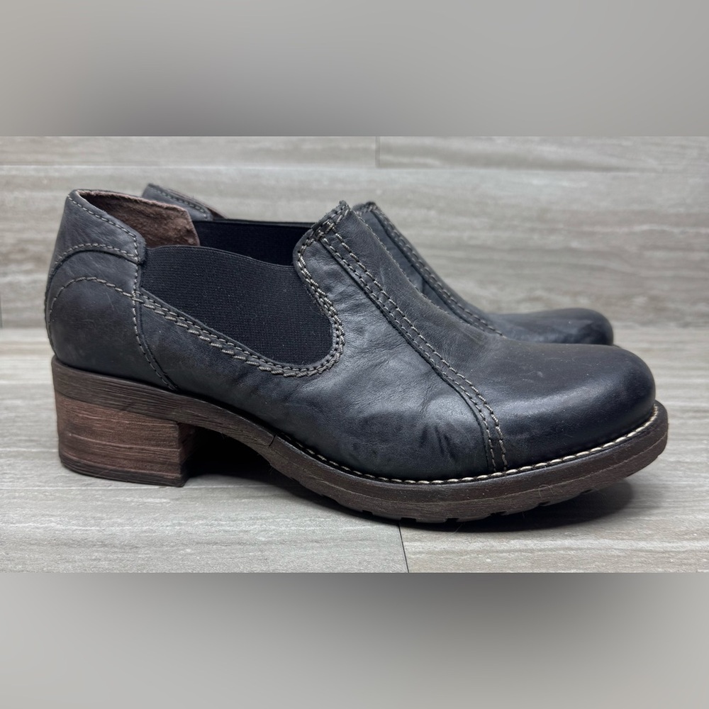 Dromedaris Kai Slip On Leather Block Heel Casual Shoes Size EU 38 US 7.5-8